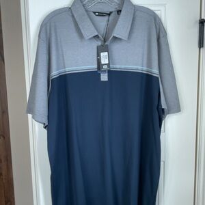 Travis Mathew Two-Tone Gray and Navy Polo Shirt